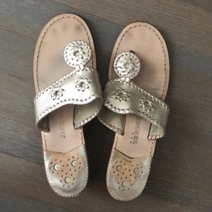 Jack Rogers Gold Wedge Sandal